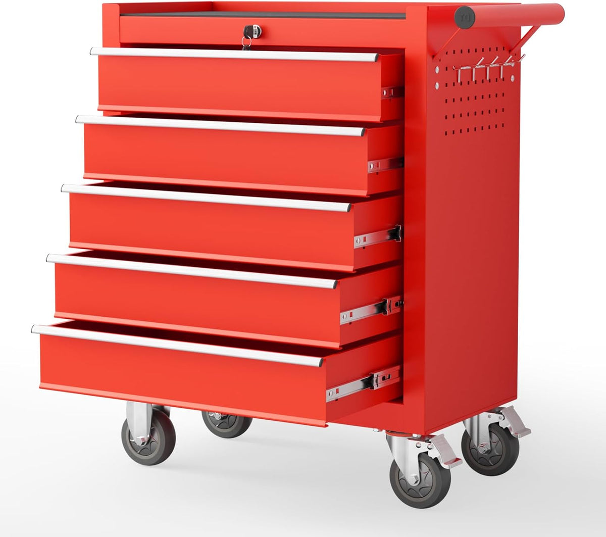 5 drawers rolling tool chest with wheels, portable, main product view