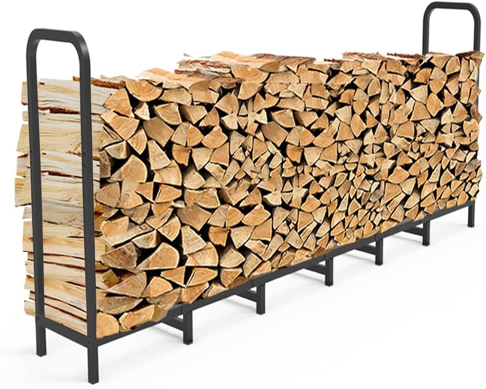 8ft firewood rack holder, adjustable heavy duty fire, main product view
