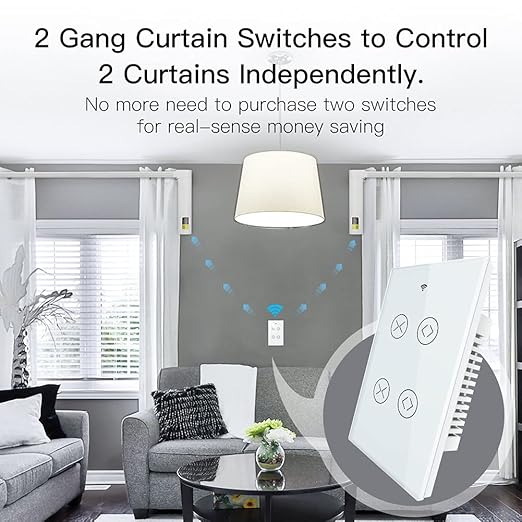 MOES Smart WiFi RF 2 Gang Double Curtain Blind Touch Switch - Image 3