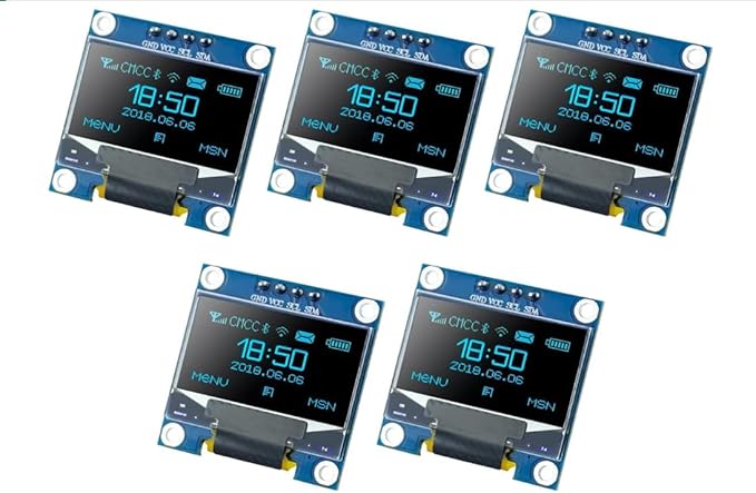5PCS 0.96 Inch OLED I2C IIC Display Module 128x64 Pixel SSD1306 Mini by Unknown