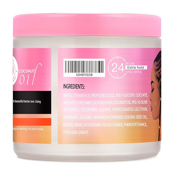 13.4oz Braiding for Twist, No Flake Extra Hold High Shine Braid Gel & Edge - Image 8