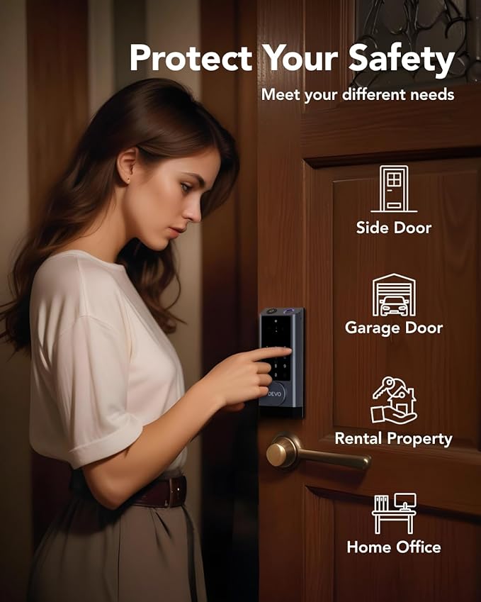 Devo G1 Video Smart Lock with Camera&Doorbell, 6-in-1 Keyless Entry Door Lock - Image 9