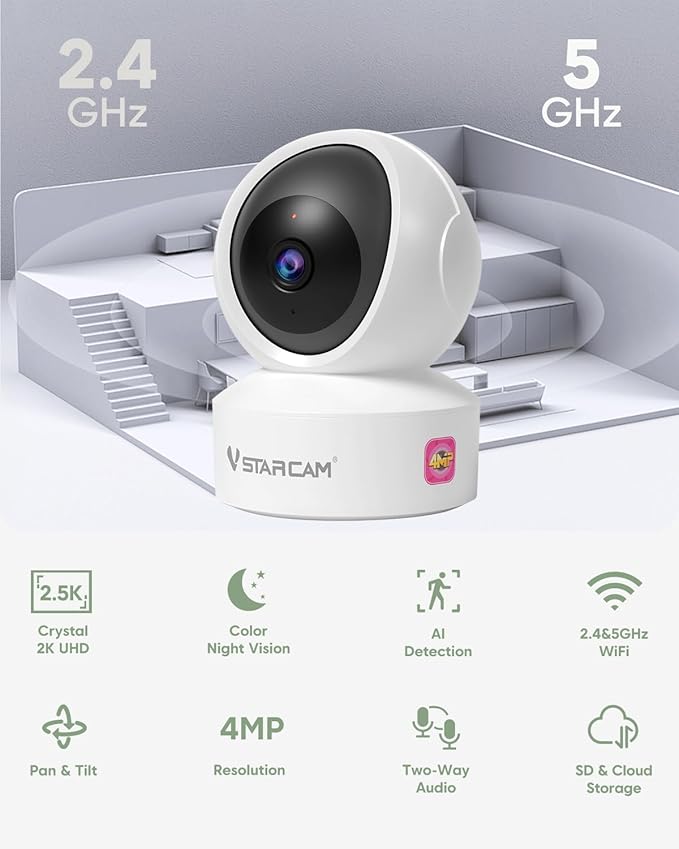 VSTARCAM 5G Indoor Camera Wireless, 2.5K QHD - Image 2