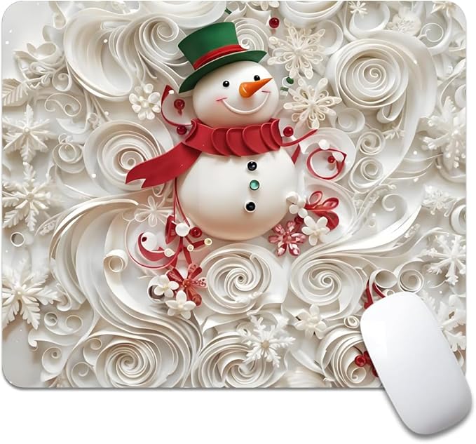 Christmas in The Snow Square Mouse pad, Waterproof, Anti Slip Rubber Base by Goodsprout