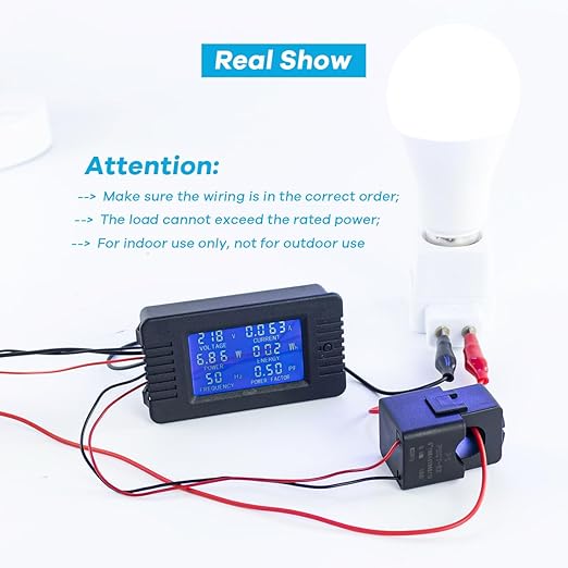 AC 80-260V 100A Multi-Function Power Monitor LCD Digital Display Voltage - Image 6