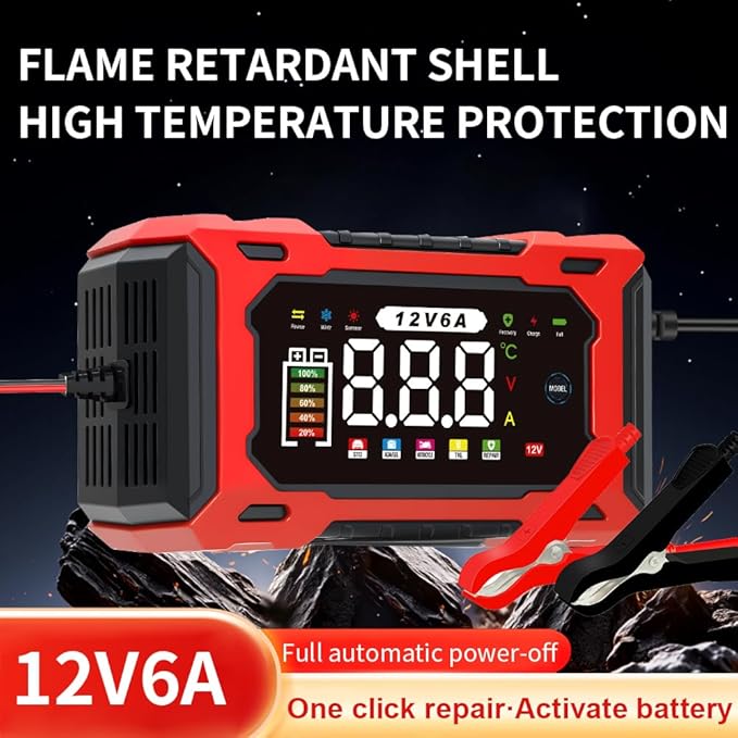 6-Amp 12V Smart Car Battery Charger, Battery Maintainer Trickle Charger - Image 7