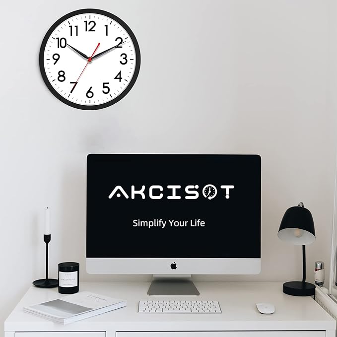 AKCISOT 12 Inch Wall Clock Silent Non-Ticking Modern Wall Clocks Battery - Image 6