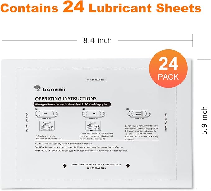 Bonsaii Paper Shredder Lubricant Sheets - Image 2