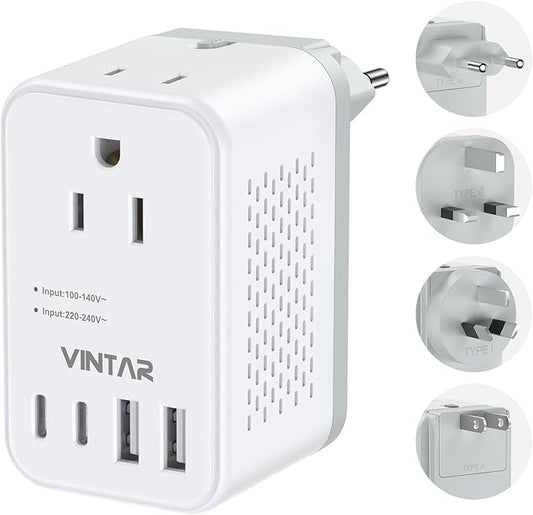 220V to 110V Voltage Converter US to Europe, VINTAR 2000W Detachable Power by VINTAR