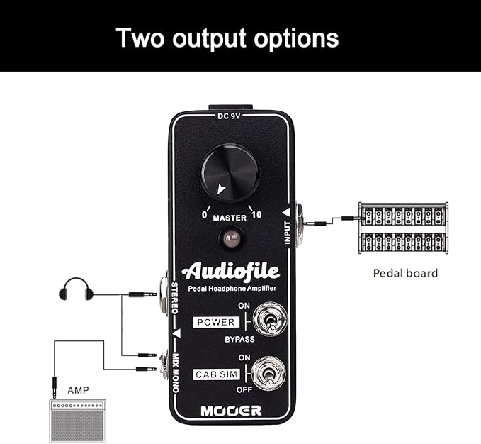 MOOER Micro Guitar Pedal Audiofile Headphone Amp Analog, Access to Effects - Image 5