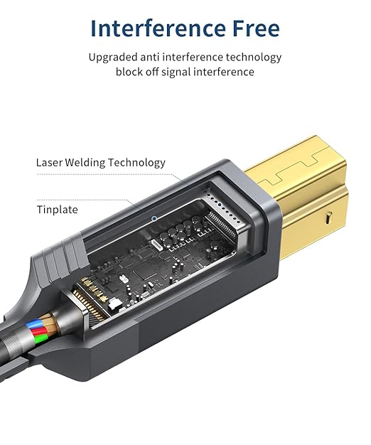 JSAUX USB 3.0 Printer Cable, Type A Male to B 3.0 Male USB 3.0 Type B Upstream - Image 4