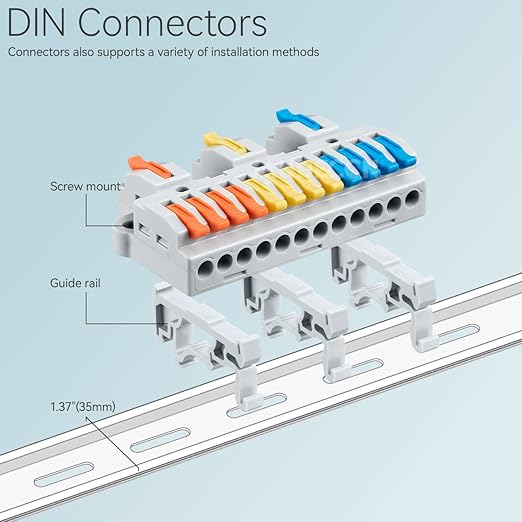 JANDECCN 4pcs DIN Rail Terminal Blocks, DIY Splicing Wire Connectors - Image 3