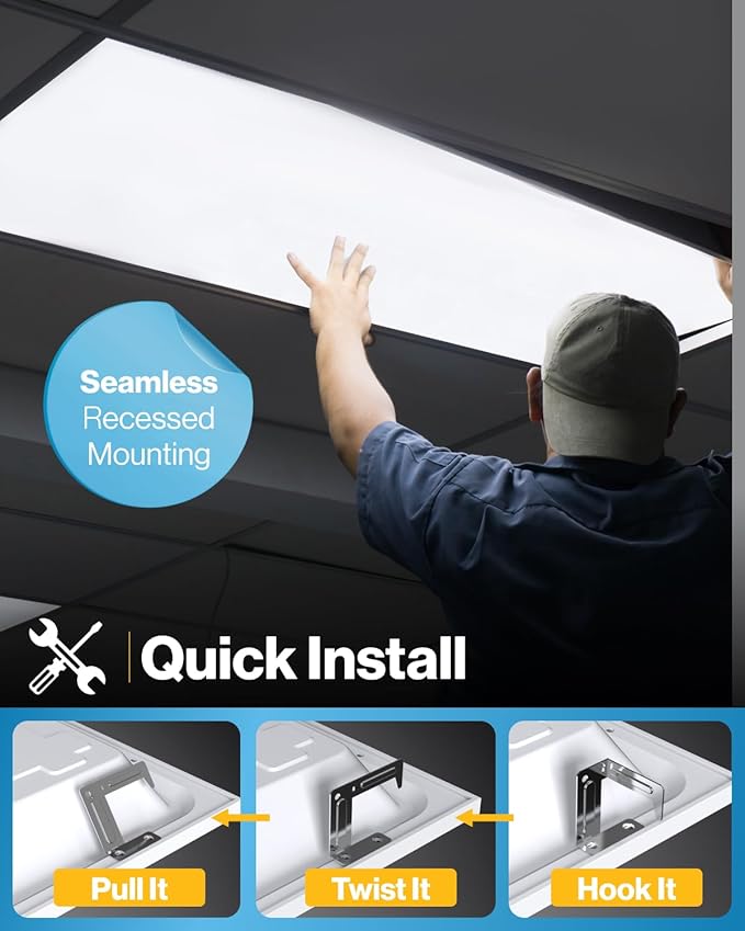 Sunco 30 Pack 2x4 LED Flat Panel Light Drop Ceiling Office Shop Commercial - Image 4