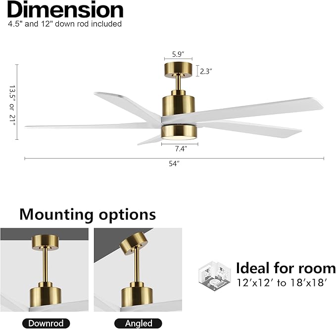 WINGBO 54 Inch DC Ceiling Fan - Image 3