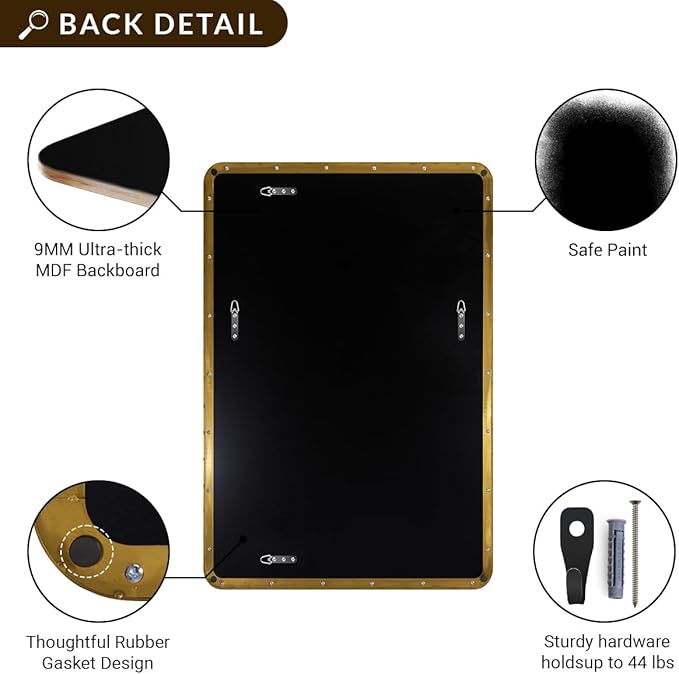 ANDY STAR Gold Bathroom Mirrors - Image 5