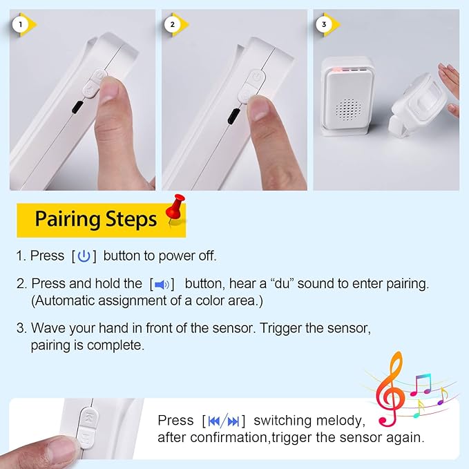 Motion Sensor Alarm Motion Detector Alarm Doorbell Indoor Alarms Business Door - Image 7