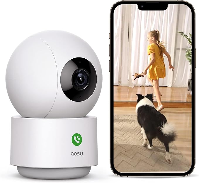 aosu 2K Security Camera Indoor, Baby Monitor Pet Camera 360-Degree by AOSUSecurityOffical