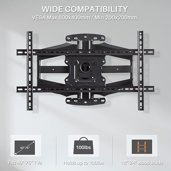 Sylvox Full Motion TV Wall Mount, TV Mount Bracket - Image 3