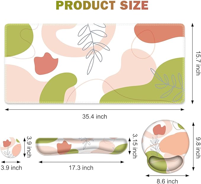 Gaming Mouse Pad, Large Desk Mat, Cute Desk Pad Protector, 4 in1 XXL Mousepad + - Image 2