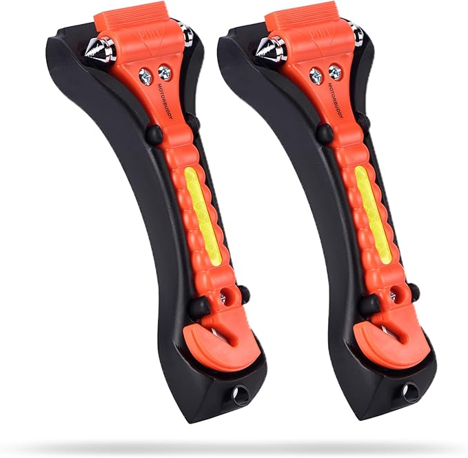 MOTORBUDDY 2-Pack Car Safety Hammer Seatbelt Cutter, Auto Emergency Escape - Image 7