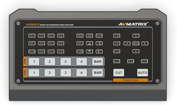 AVMATRIX HVS0401E Video Switcher Mixer 4 Channel SDI HDMI Inputs 2 Channel PGM by LILLIPUT