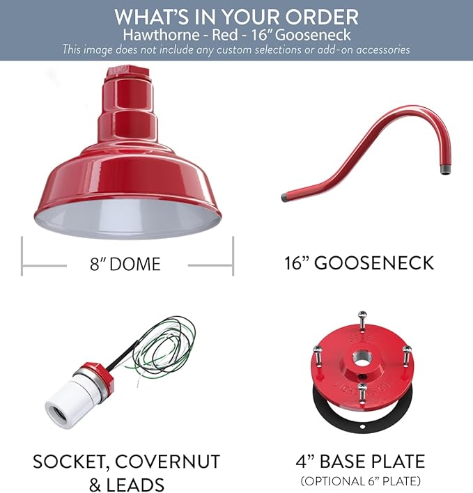 Steel Lighting Co. Hawthorne Barn Light | Outdoor Wall Mounted | 8 inch Dome | - Image 6