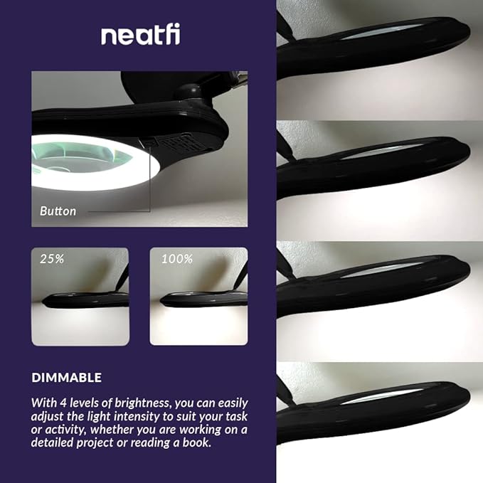 Neatfi LED Magnifying Floor Lamp – 1, 200 Lumens, 5” Bifocal Lens - Image 4