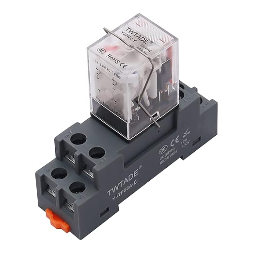 TWTADE/AC 220V Electromagnetic Power Coil Relay 10A 8 Pins DPDT 2NO 2NC by TWTADE