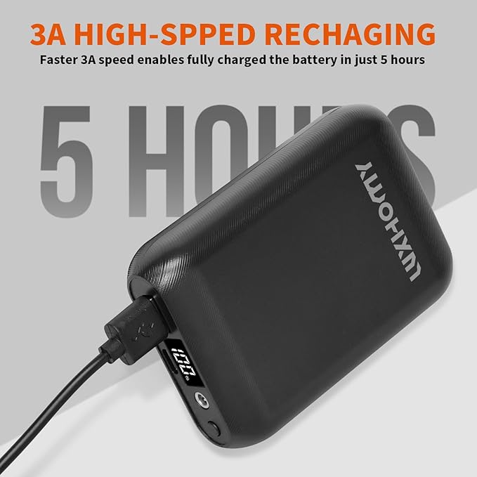 Heated Vest Battery Pack, 16000mAh 7.4V Compact Power Bank Repaclement - Image 4