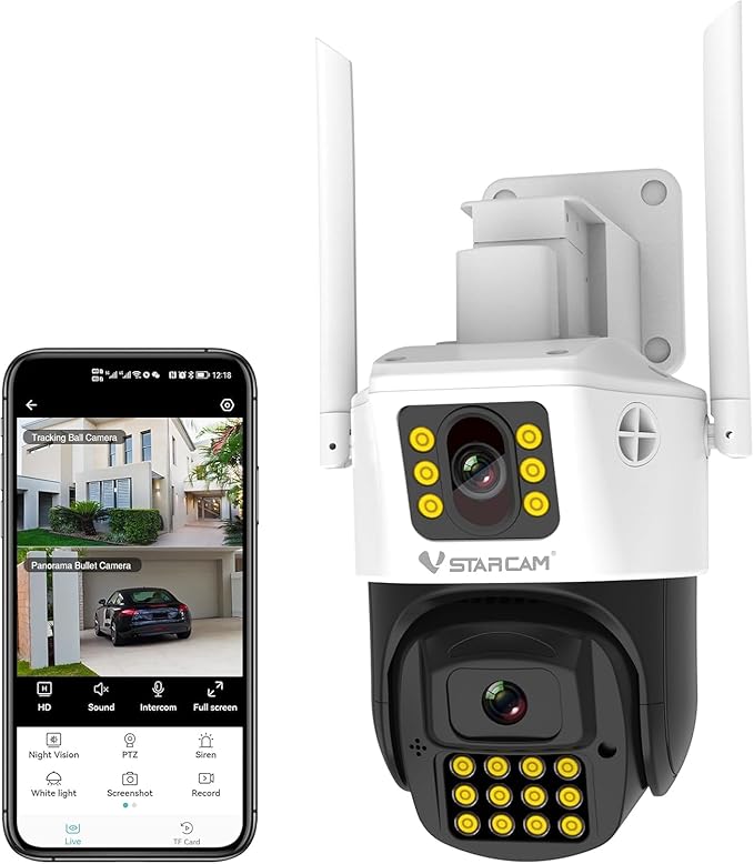 VSTARCAM 2K Outdoor Dual-Camera Security, IP66 Protection & Cloud Recording by VSTARCAM