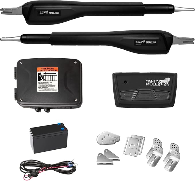 Mighty Mule MM572W HD Dual Arm Gate Openers 12 V Wireless AC/Battery Powered by MightyMule