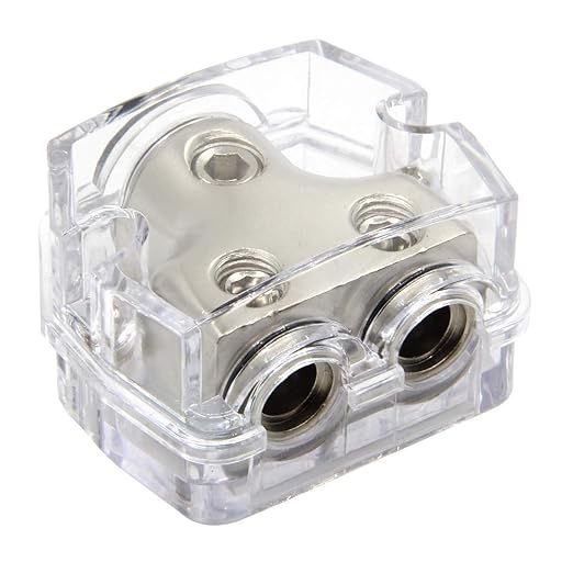 RKURCK 2 Way Power Distribution Block, 0/2/4 AWG Gauge in, 4/8/10 Gauge Out by RKURCK