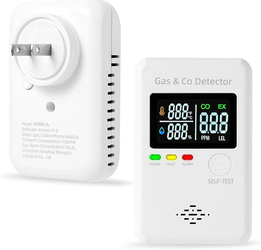 Plug in Natural Gas & Carbon Monoxide Detectors, 4-in-1 Real-time Display & by ProductCategory