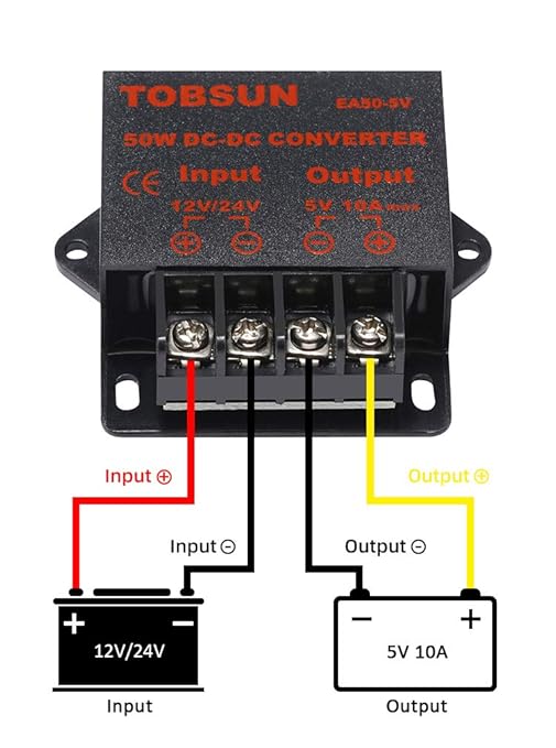 DC 12V/24V to 5V 10A Converter - Image 5