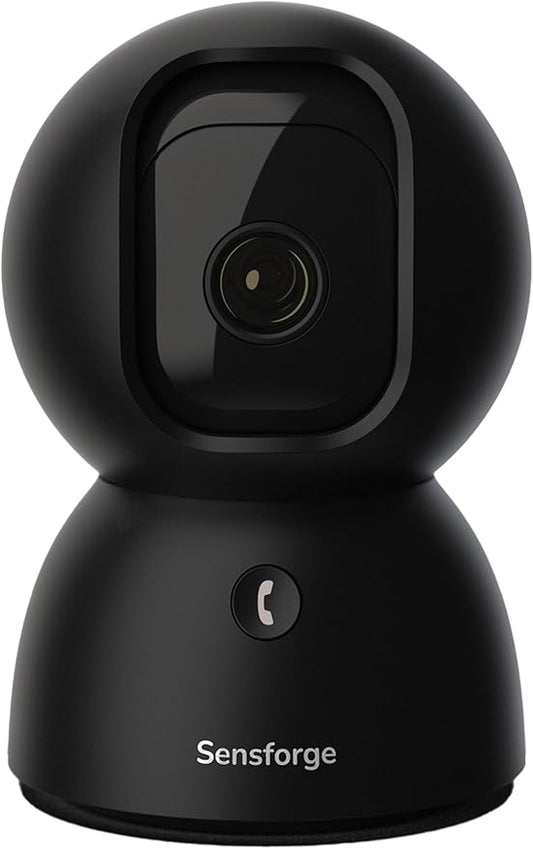 Sensforge 2.5K Black Indoor Pan-Tilt Dome Security Camera, AI Human & Pet by Sensforge