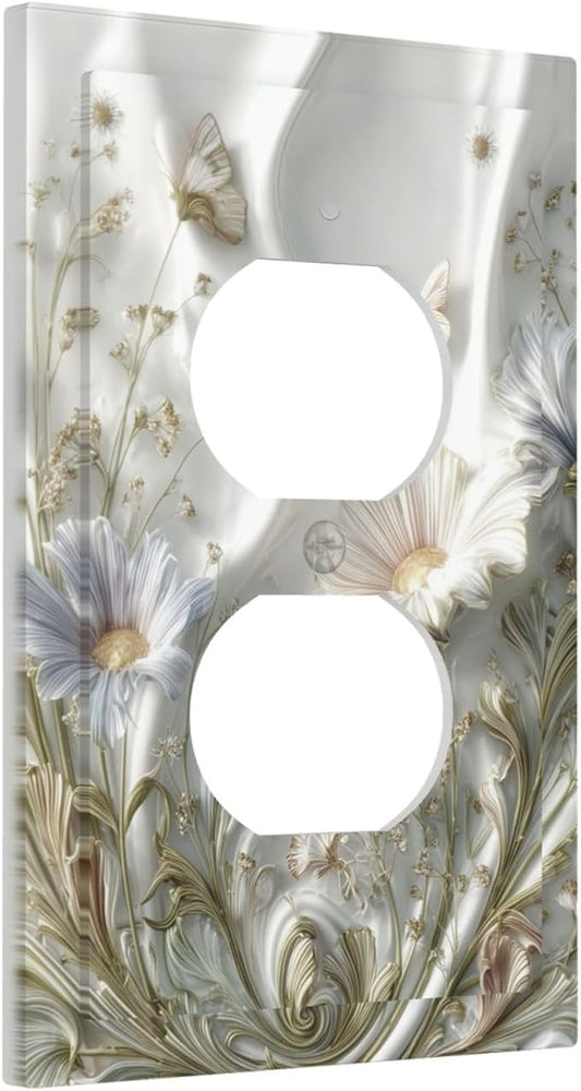 Bvtewkhz Boho Floral Wild Flower Floral Duplex Outlet Decorative Light Switch by Unknown