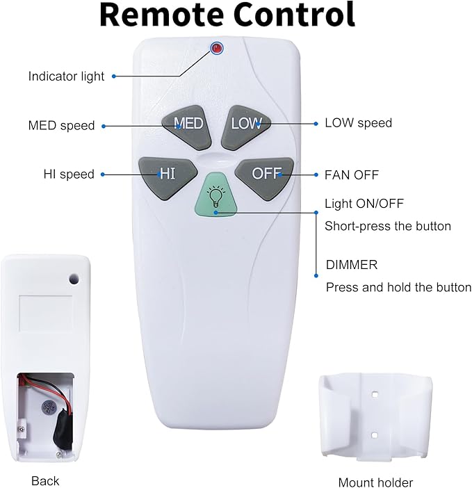 Humpptom Fan Remote Control Kit, 53T Small Size Receiver Ceiling Fan Remote - Image 5