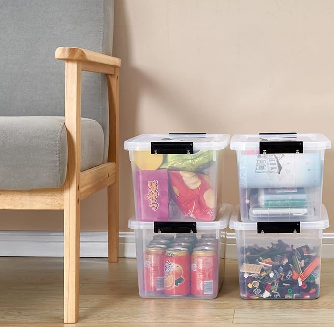 JUJIAJIA Clear Storage Latch Box 12 Quart, Plastic Organizing Box/Bin - Image 6