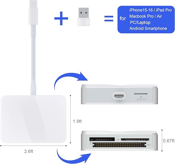 SD Card Reader, 4 in 1 USB C to SD/TF/CF/MS Card Reader - Image 4