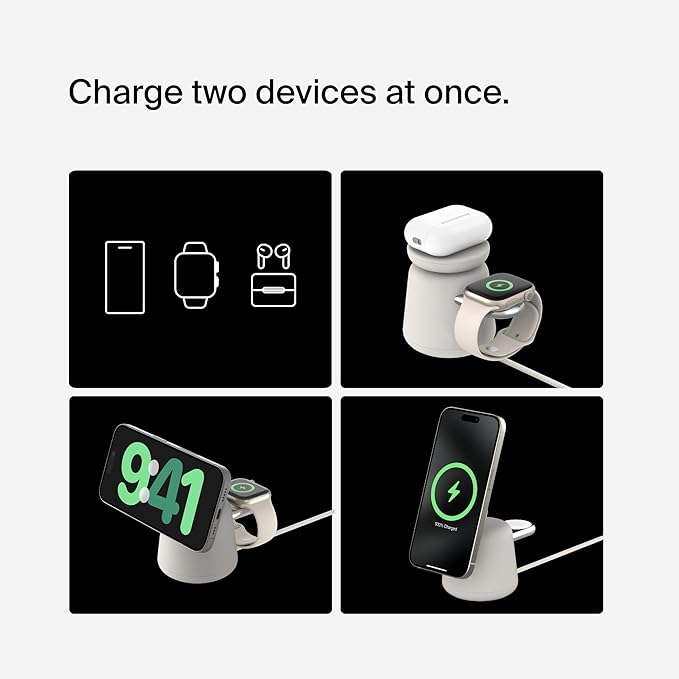 Belkin 2-in-1 Qi2 Wireless Charging Dock 15W Fast Charge iPhone Charger - Image 3