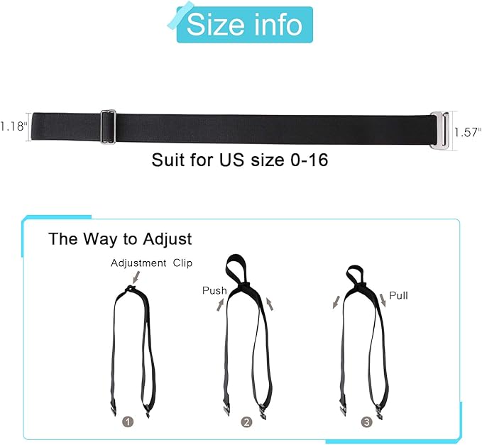 JASGOOD Women No Show Stretch Belt Elastic Web Strap Belt - Image 8