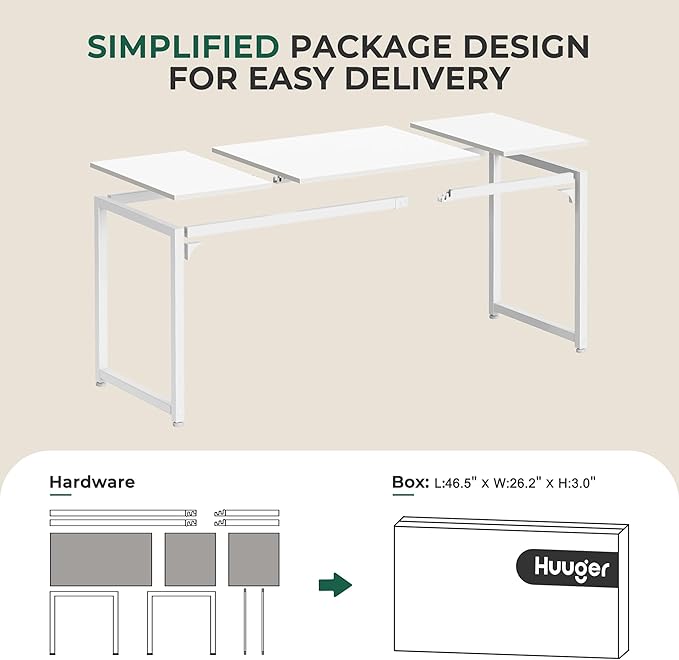 Huuger Computer Desk, 63 Inch Office Desk, Gaming Desk - Image 8