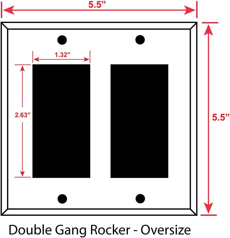 2-Gang Rocker Decorator OVERSIZE Switch Plate - OVER SIZE Wall Plate - Seashells on the Beach Made in USA - Made in USA
