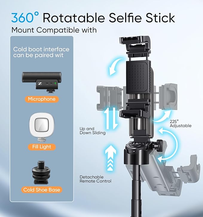MAGIC JOHN Phone Tripod, Portable Selfie Stick, Pocket Size Selfie Stick - Image 5