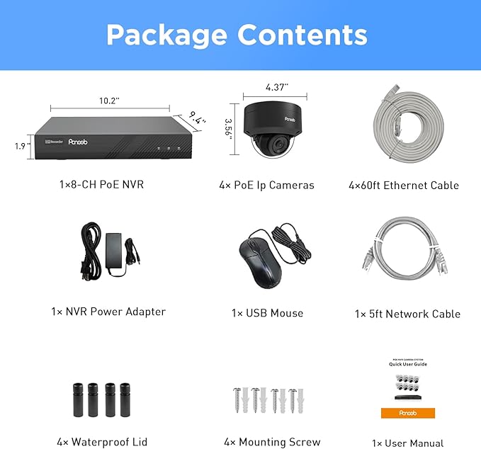 PANOOB 4K 8 Channel 8MP PoE Security System, Human Detection, 24/7 Audio - Image 7