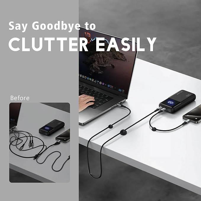 SmiLife Black Cable Clips 9 PCS, Adhesive Cable Organizer Phone Charging Cord - Image 3