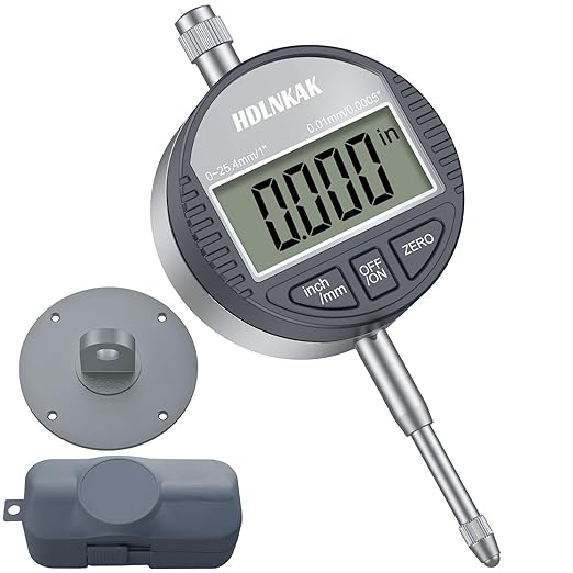 HDLNKAK Electronic Digital Dial Indicator Gauge Inch/Metric Conversion 0-1 by HDLNKAK