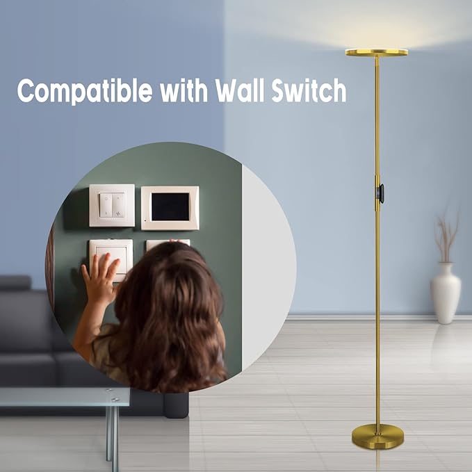 JOOFO Floor Lamp, 30W/2400LM Sky LED Modern Torchiere 3 Color Temperatures - Image 7