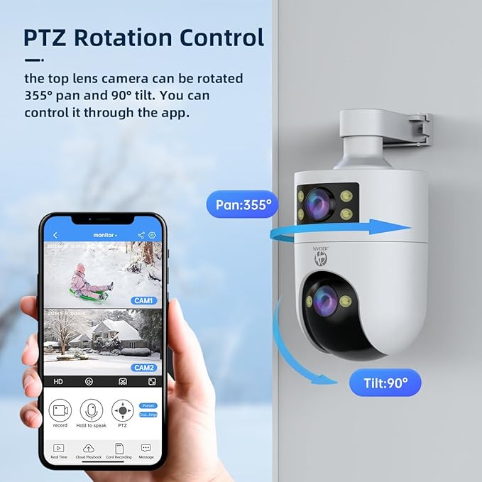2K Indoor Cameras for Home Security, Dual-Lens Security Camera 360° PTZ for - Image 9