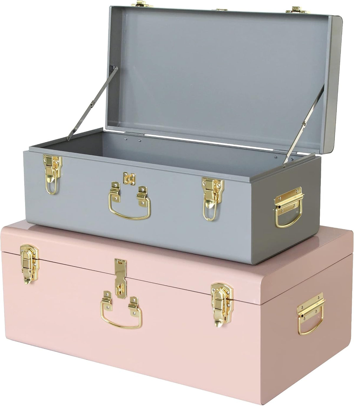 vixdonos decorative metal box storage trunks set of, main product view